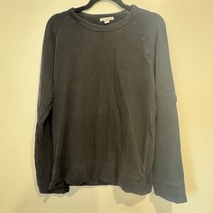 James Perse Black Supima Cotton Long Sleeve Crewneck Size 1 Made in USA